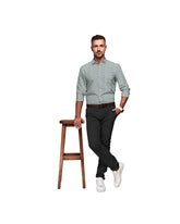 CAMEL LIGHT WITH WHITE THIN STITCH PRINT COTTON SHIRT